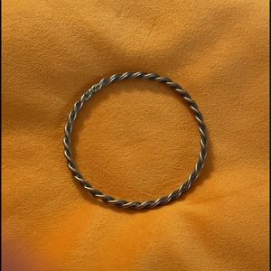 Vintage Silver Braided Bangle Bracelet